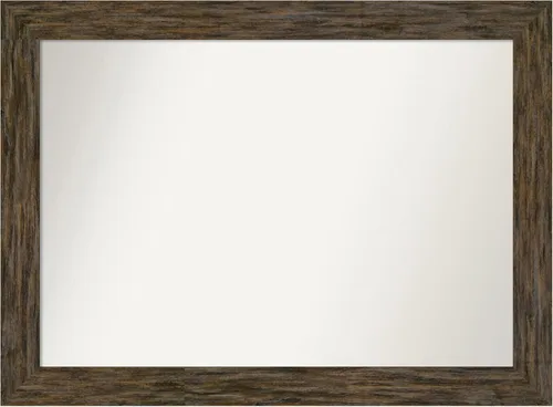 Miniatura 111 de Amanti Art Espejo personalizado, espejo de baño marrón Fencepost, espejo de pared o espejo de tocador de baño sobre el fregadero (27 x 27 pulgadas)
