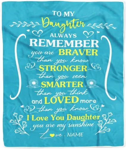 Miniatura 8 de Manta personalizada con texto en inglés «To My Amazing Daughter from Mom Dad Lion Never Forget I Love You Daughter», manta de forro polar