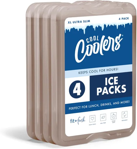 Miniatura 13 de Cool Coolers by Fit & Fresh 4 Pack XL Slim Ice Packs, Quick Freeze Space Saving Reusable Ice Packs for Lunch Boxes or Coolers