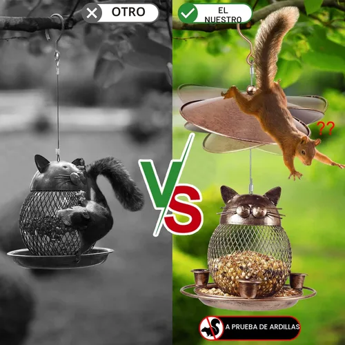 Miniatura 4 de LBTING Comedero para pájaros para exteriores, comedero para pájaros silvestres de metal a prueba de ardillas, decoración para colgar al aire libre