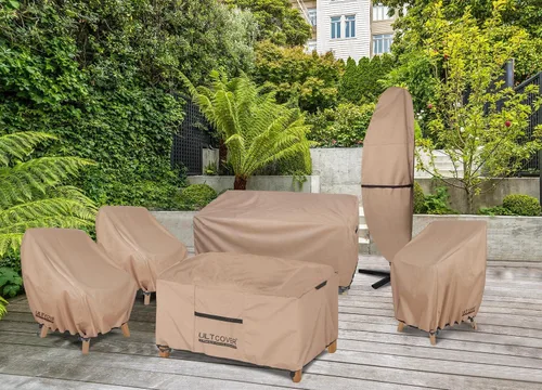 Miniatura 6 de ULTCOVER Funda impermeable para silla de patio – Funda para silla de césped individual para asiento profundo para exteriores que se adapta a hasta
