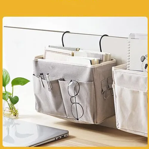 Miniatura 5 de Cosiki Bolsa de almacenamiento para colgar junto a la cama, mesita de noche, organizador de escritorio colgante para cabeceros, literas