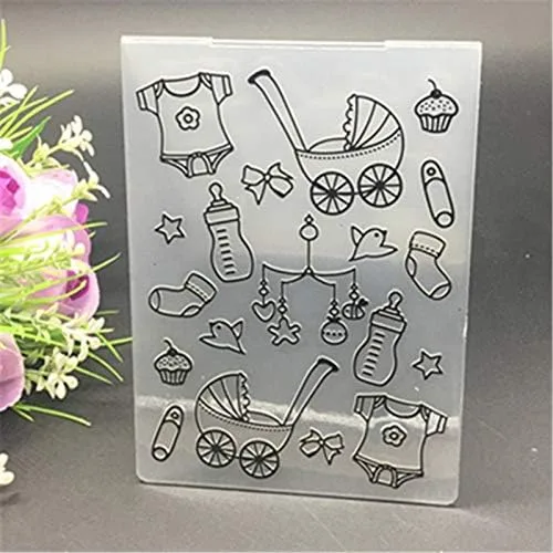 Carpeta de grabación en relieve de plástico para álbum de recortes DIY álbum de fotos Herramienta de tarjeta Plantilla de plástico