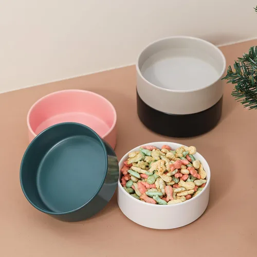 Miniatura 6 de Cuenco de cerámica para perros para comida y agua, cuenco comedero para mascotas para perros y gatos pequeños, plato de alimentación de cerámica