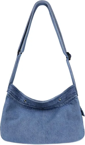 Bolso bandolera de mezclilla, bolso cruzado grande tipo hobo, bolso de hombro casual, bolso de mano de jean para mujeres y hombres