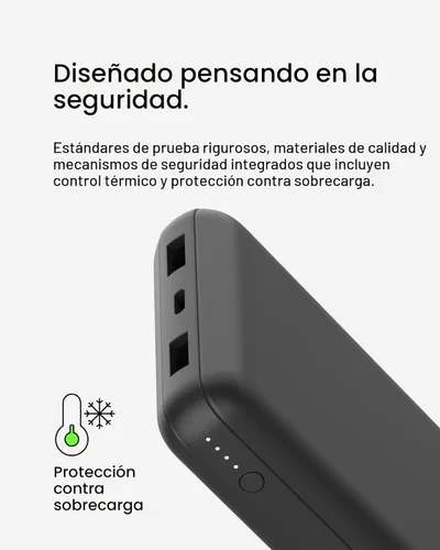 Miniatura 10 de Belkin Cargador Portátil, Batería Externa USB-C 20000 mAh con 2 Puertos USB-A, 15W con Cable Tipo-A a Tipo-C - iPhone 17, Air, Pro, Pro Max, Negro