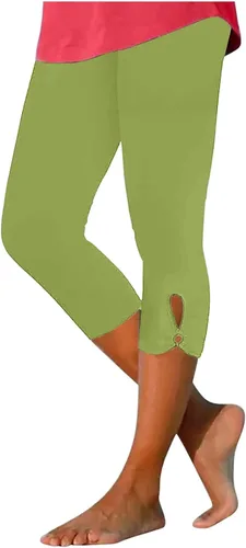 Miniatura 144 de Pantalones capri para mujer, estilo casual, de verano, elásticos, de cintura alta, pantalones de yoga, ajuste atlético, pantalones deportivos