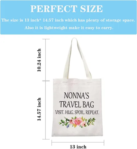 Miniatura 2 de GJTIM Nonna Regalo para abuela de nietos Nonna regalo de viaje abuela bolsa de maquillaje bolsa de maquillaje, Bolso beige, Talla única