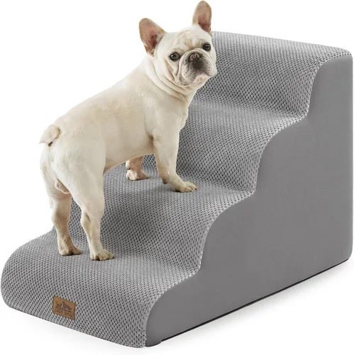 Miniatura 34 de COZY KISS Escaleras anchas para perros pequeños de 15.7 pulgadas de alto, escalón para mascotas para cachorros, gatos mayores, rampa curva