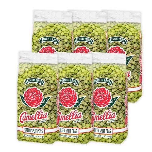Camellia Brand Guisantes verdes secos divididos – Guisantes partidos de alta calidad sin OMG para sopa abundante de guisantes partidos, guisos,