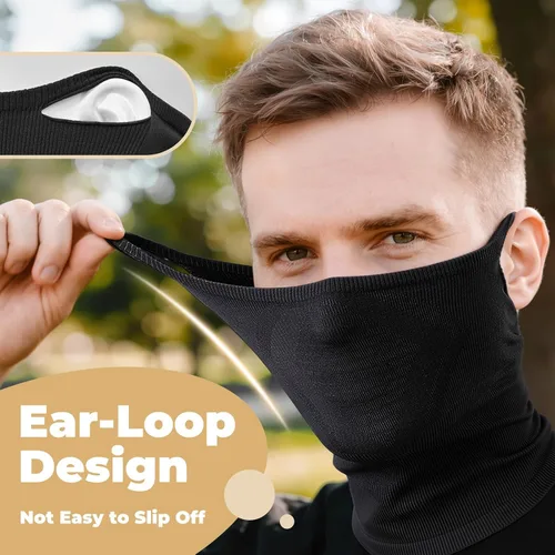 Miniatura 3 de Ear-Loops Face Mask & Neck Warmer - Windproof Thermal Neck Gaiter for Outdoor Activities - Cycling, Running, Fishing