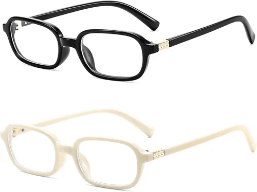 Miniatura 9 de FEISEDY Gafas de luz azul de moda rectangulares para mujer, marcos pequeños retro vintage, gafas de moda de los 90 cuadradas B0255