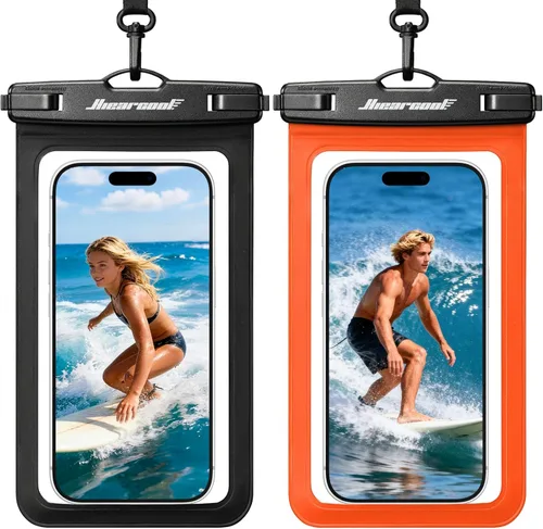 Miniatura 10 de Hiearcool Funda impermeable para iPhone, Bolsa impermeable para teléfono, Artículos esenciales de viaje, Accesorios de crucero, Imperdibles - 4 negro
