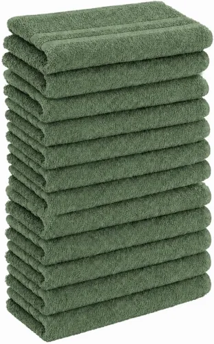 Miniatura 8 de Juego de 12 toallas de baño 100% algodón, 500 GSM, toalla de baño grande suave, superabsorbente, secado rápido, ideal para piscina, hogar, gimnasio