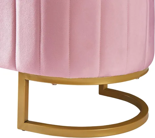 Miniatura 9 de Polibi Elegante otomana tapizada de terciopelo con botones, banco de almacenamiento con patas de metal para dormitorio, sala de estar, entrada