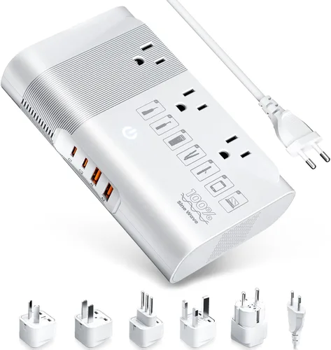 Miniatura 8 de DOACE Convertidor de voltaje de 220v a 110v para viajes europeos: Convertidor de voltaje de onda sinusoidal pura de 500 W de EE. UU. a Europa - 220