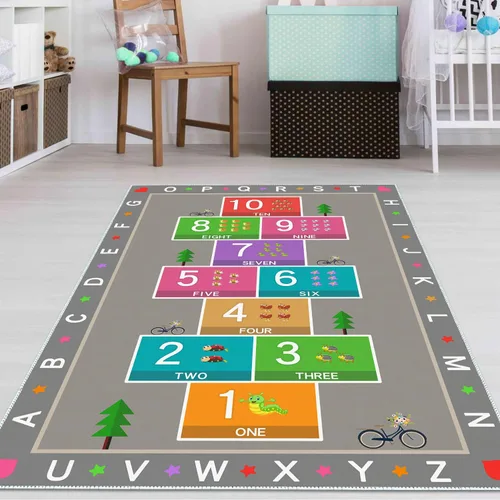 Miniatura 9 de Hopscotch - Alfombra de juego para niños, alfombra educativa del alfabeto ABC, tapete de juego para contar niños para sala de juegos, aula