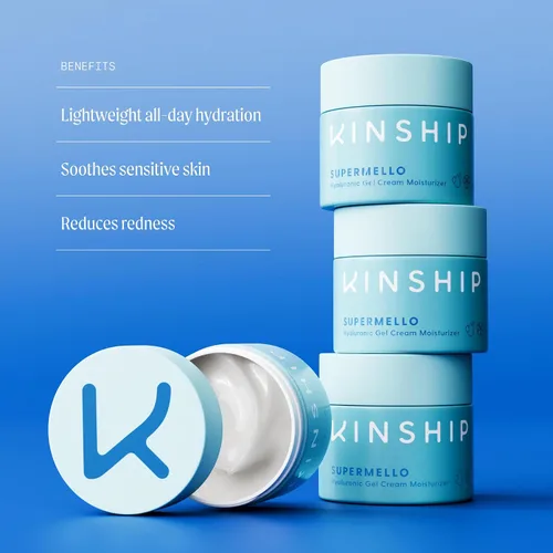 Miniatura 4 de Kinship Supermello - Crema hidratante de gel hialurónico, loción facial de ácido hialurónico, ligera e hidratante, regordeta, suave y calma, nutre