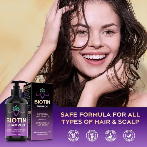 Miniatura 4 de Biotin - Champú para el crecimiento y engrosamiento del cabello con activador de raíces, champú para la pérdida de cabello para hombres y mujeres