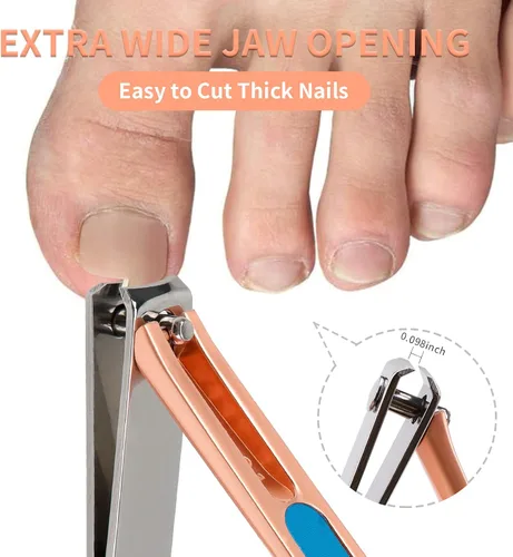 Miniatura 6 de Juego de cortaúñas para manicura y pedicura, cortaúñas para las uñas de los pies para mujeres y hombres, herramienta de cuidado de uñas con lujosa