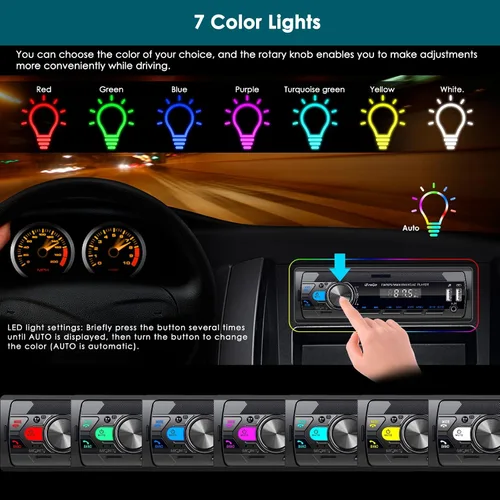 Miniatura 3 de Radio de coche Bluetooth, estéreo de automóvil DIN único, radio FM, receptores de audio para automóvil con llamadas manos libres y transmisión