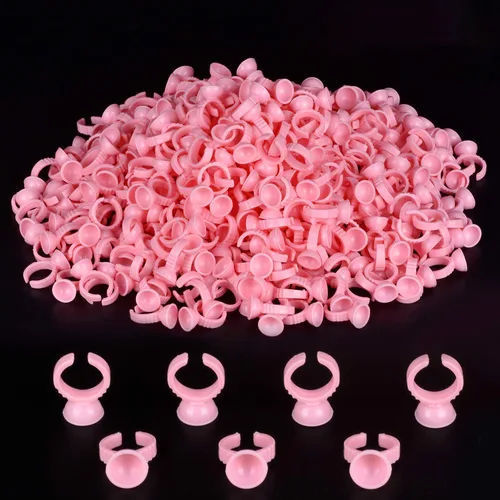 Miniatura 8 de NXJ INFILILA Anillos de pegamento, 300 anillos de pegamento para extensiones de pestañas, soporte desechable para suministros de extensión