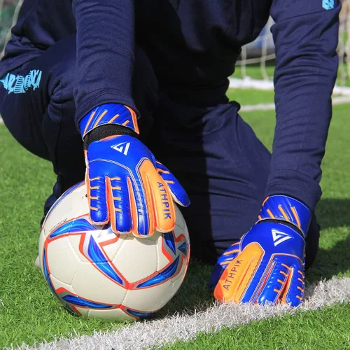Miniatura 6 de Guantes de portero para jóvenes y adultos Guantes de fútbol de látex antideslizantes con prevención de hiperextensión de dedo y soporte de muñeca