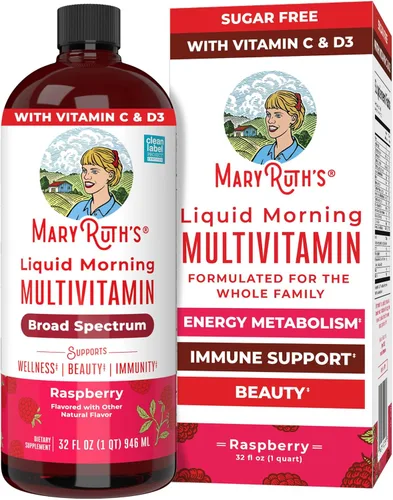 Multivitamínico para mujeres, hombres y niños, vitaminas líquidas de suplemento de apoyo inmunológico y energético. Impulsor de belleza, vegano, sin