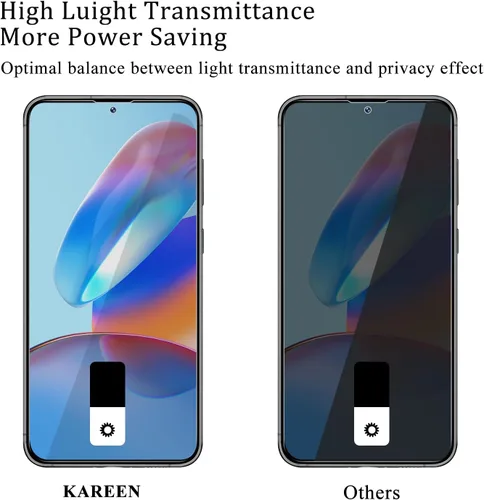 Miniatura 4 de KAREEN Paquete de 2 protectores de pantalla de privacidad para Samsung Galaxy S23 FE 5G / A54 5G anti espía privado de vidrio templado