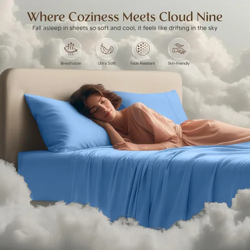 Miniatura 34 de Utopia Bedding Juego de sábanas Queen – Sábanas de 4 piezas para cama tamaño Queen, microfibra suave y transpirable, incluye 1 sábana bajera, 1 Gris