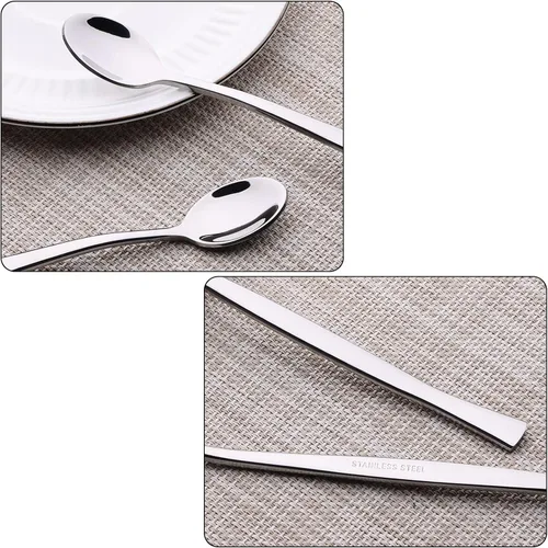 Miniatura 3 de 8 cucharas de helado de mango largo, cuchara de mango largo de acero inoxidable, 7.6 pulgadas