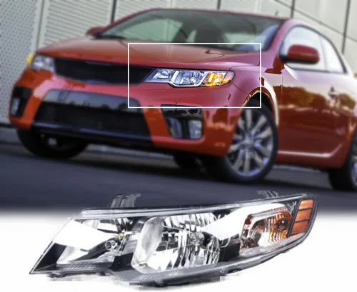 Miniatura 7 de Compatible con Kia Forte Koup 2010-2013 - Conjunto de repuesto de faros delanteros izquierdos, lámpara de repuesto de proyector halógeno, luz