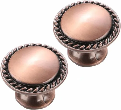 Miniatura 11 de Perilla redonda de estilo retro para armario, cajón, muebles de cocina, vestidor, puerta, armario y persianas de baño, manija de tirador de bronce
