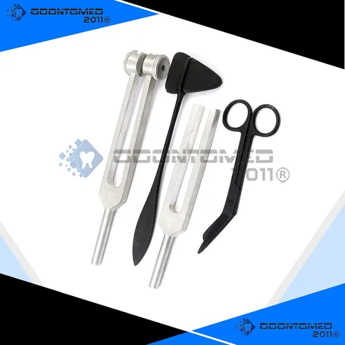 Miniatura 2 de Tactical Black - Juego de 4 piezas Reflex Taylor Hammer Mallet Tuning Fork c 128 512 Hz Tijeras de vendaje 5.5" Martillos de reflejo médico