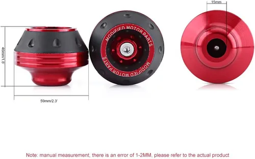 Miniatura 6 de Keenso - Protector de choque de rueda de aluminio CNC para la mayoría de motocicletas, motocicletas, ciclomotores, scooters (rojo)