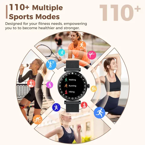 Miniatura 4 de Matast Smart Watch for Women, 1.19" AMOLED Display Fitness Tracker Bluetooth Make/Answer Call, Watches with 110+ Sports Modes/Heart Rate/SpO2/Sleep