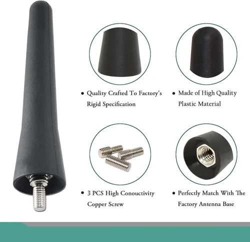 Miniatura 7 de Anina Mástil de antena rechoncha de 2.5 pulgadas compatible con Mini Cooper 1998-2019 BMW Z3/Z4/128i VW Polo/Golf AM/FM Antena de radio a prueba