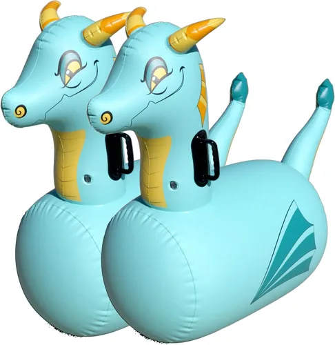Miniatura 15 de Hearthsong Hop N Go Toro Inflable para Montar Juguetes Saltarines Rebotadores para Niños de 5+ Años - Juguetes Saltadores Montables de Animales
