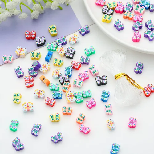 Miniatura 8 de 100 piezas de cuentas espaciadoras de arcilla polimérica de animales para joyería de mujer, pulseras, collares, aretes, accesorios de bricolaje