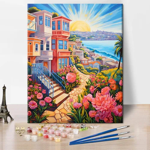 Miniatura 7 de TUMOVO Pintura por números para adultos principiantes, símbolo de Yin Yang con peces koi, pintura por números, kits de pintura acrílica por números
