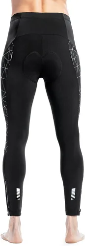 Miniatura 3 de Santic Mallas de ciclismo para hombre, pantalones acolchados, leggings de ciclo, pantalones de bicicleta reflectantes, para invierno, cálido, a