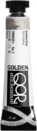 GOLDEN QoR Acuarelas para artistas, Gris Ardoise, tubo de 11 ml, pintura de acuarela profesional, transparente