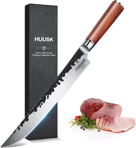 Miniatura 8 de Huusk Cuchillo de chef japonés, cuchillo Gyuto de 8 pulgadas con hoja de acero al carbono forjado a mano, cuchillos de chef de cocina profesionales