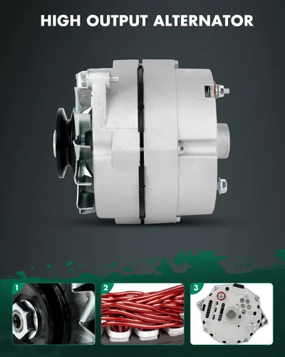 Miniatura 4 de Alternador GM de 1 cable SCITOO Nuevo Alternador Compatible con Chevy de Alta Salida 12V 105Amp 10SI Autoexcitante SBC BBC GM Reemplazo #ADR0335