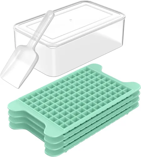 Miniatura 10 de Mini Ice Cube Tray for Freezer: FDDBI Small Ice Trays for Freezer with Bin - 117×4PCS Easy Release Nugget Ice Tray - Crushed Ice Tray with Container