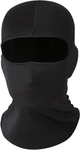 Kewucn Pasamontañas de esquí de cara completa, protección contra los rayos UV y el viento, máscara facial para clima caluroso de verano, Negro