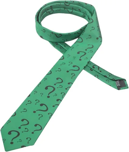 Super Hero Villain Riddle Interrogante - Corbata para el cuello, accesorio para disfraz de Halloween, color verde, talla única, Verde, Talla única