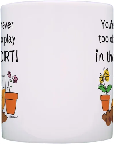 Miniatura 4 de Master Gardener Gifts You're Never Too Old to Play in Dirt - Regalos de jardinería para mujeres, taza de café de 11 onzas, taza de té, color blanco
