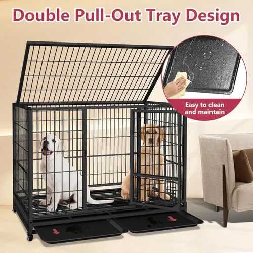Miniatura 6 de Jaula para perros resistente, perrera indestructible para interiores para perros grandes, jaula para perros de alta ansiedad, perrera grande