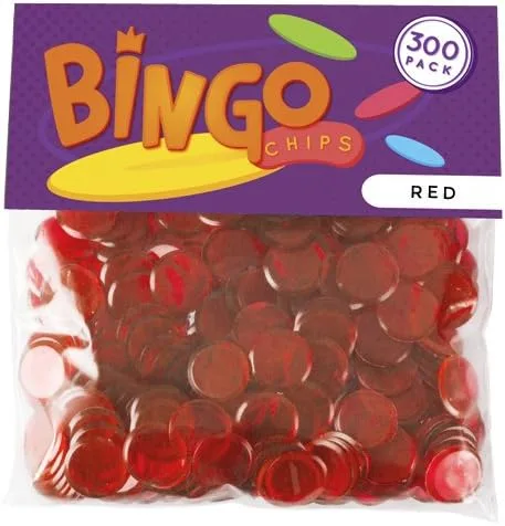Miniatura 3 de Paquete de 300 fichas de bingo insertadas de metal, elige entre 4 colores Rojo